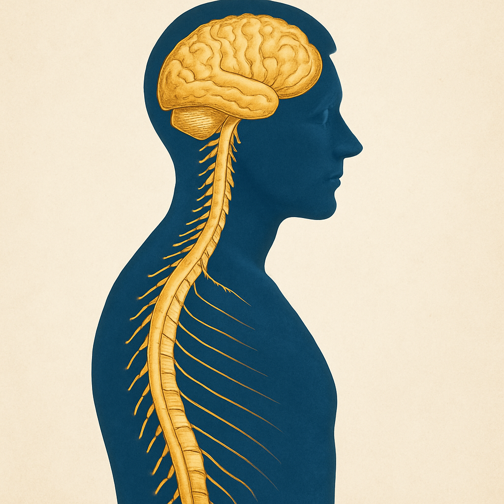 Illustration of the brain and spinal cord (central nervous system)