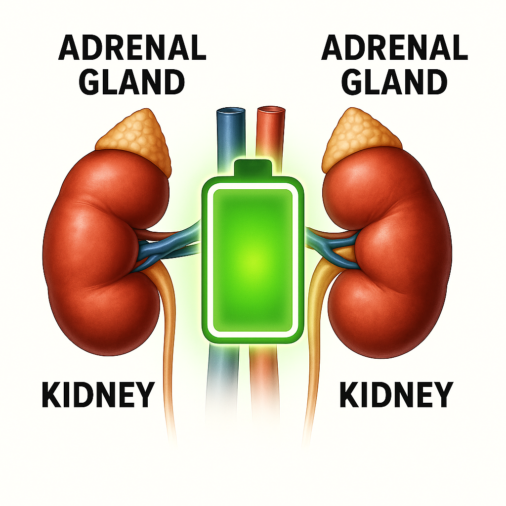 Kidneys and adrenal glands with energy